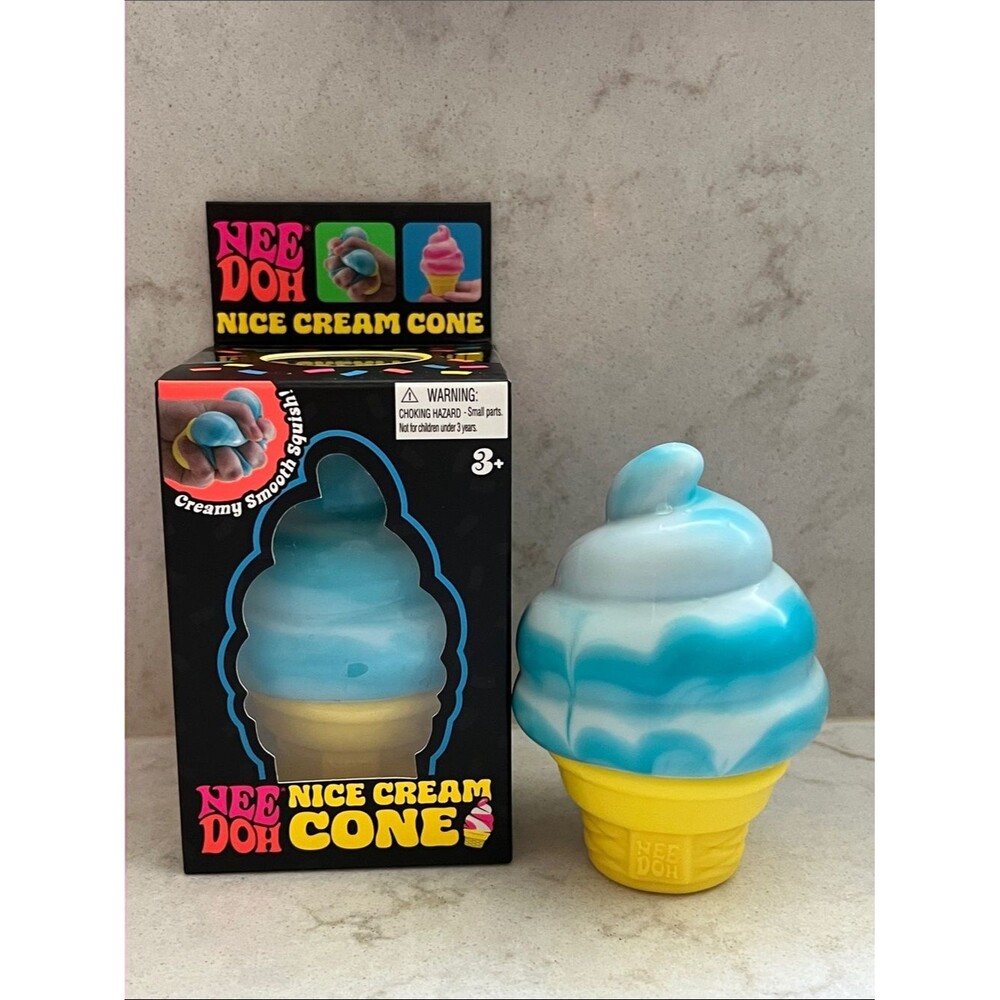 Needoh Blue Nice Dream Cone Squishy Squeezy Fidget Toy Ice cream